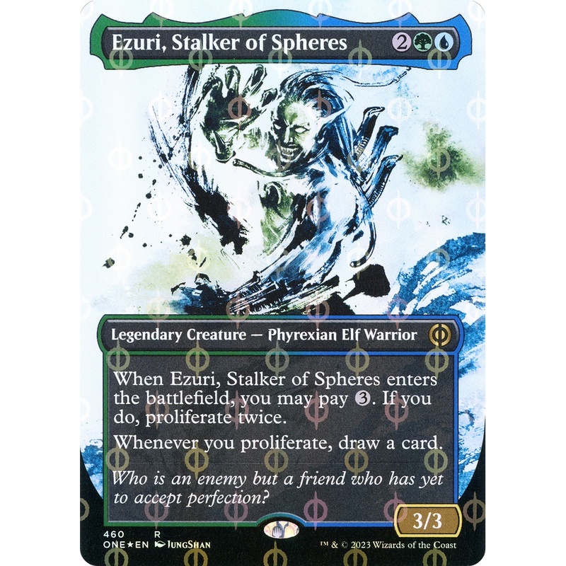 Ezuri, Stalker of Spheres (ONE-460) - Phyrexia: All Will Be One: (Showcase) (Borderless) Foil