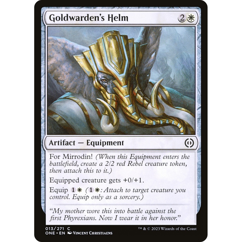 Goldwarden's Helm (ONE-013) - Phyrexia: All Will Be One