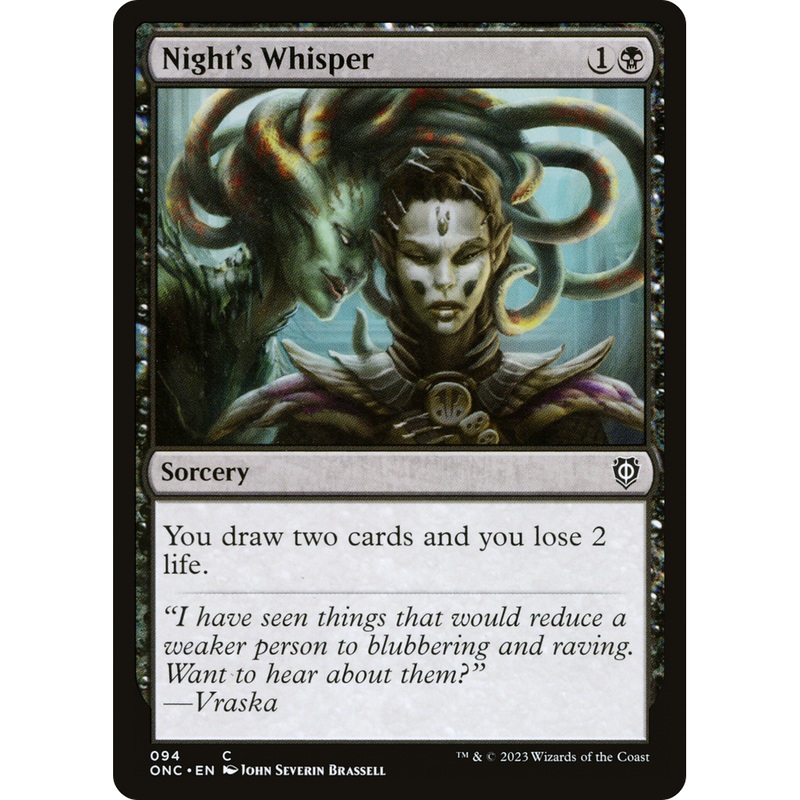 Night's Whisper (ONC-094) - Phyrexia: All Will Be One Commander