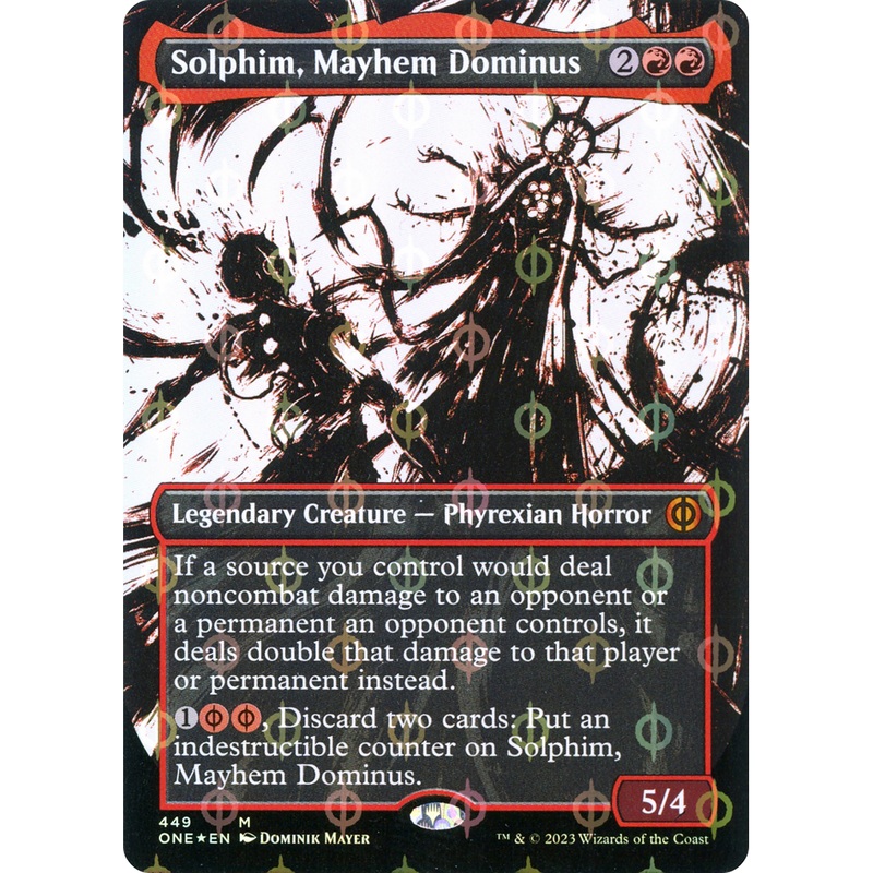 Solphim, Mayhem Dominus (ONE-449) - Phyrexia: All Will Be One: (Showcase) (Borderless) Foil
