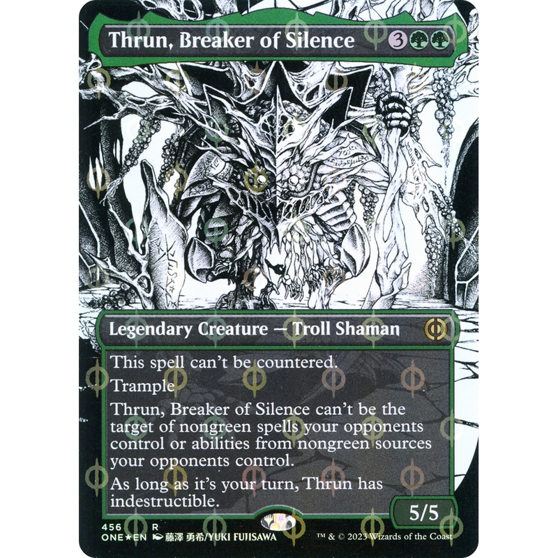 Thrun, Breaker of Silence (ONE-456) - Phyrexia: All Will Be One: (Showcase) (Borderless) Foil