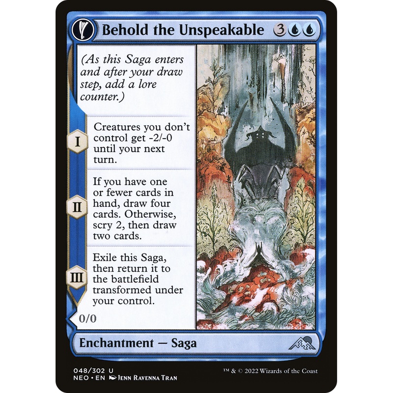Behold the Unspeakable // Vision of the Unspeakable (NEO-048) - Kamigawa: Neon Dynasty: (fandfc, enchantment) Foil