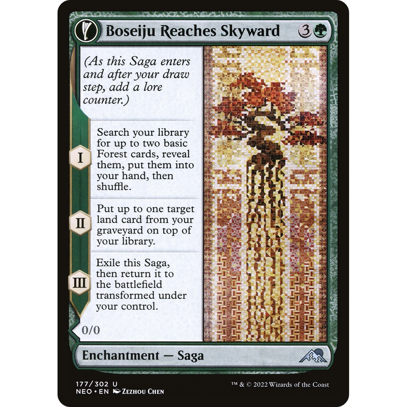Boseiju Reaches Skyward // Branch of Boseiju (NEO-177) - Kamigawa: Neon Dynasty: (fandfc, enchantment)