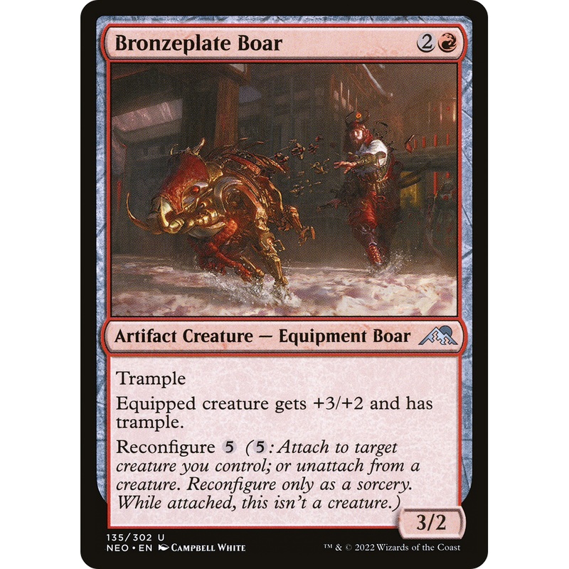 Bronzeplate Boar (NEO-135) - Kamigawa: Neon Dynasty