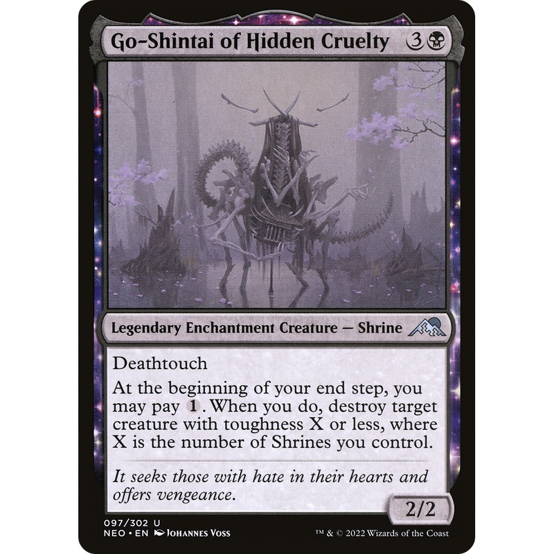 Go-Shintai of Hidden Cruelty (NEO-097) - Kamigawa: Neon Dynasty: (enchantment) Foil