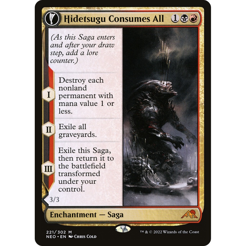 Hidetsugu Consumes All // Vessel of the All-Consuming (NEO-221) - Kamigawa: Neon Dynasty: (fandfc, enchantment)
