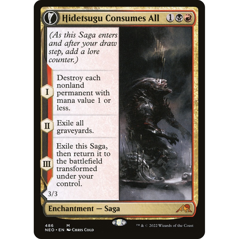 Hidetsugu Consumes All // Vessel of the All-Consuming (NEO-486) - Kamigawa: Neon Dynasty: (Extended Art, fandfc, enchantment) Foil