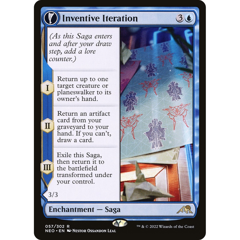 Inventive Iteration // Living Breakthrough (NEO-057) - Kamigawa: Neon Dynasty: (fandfc, enchantment) Foil