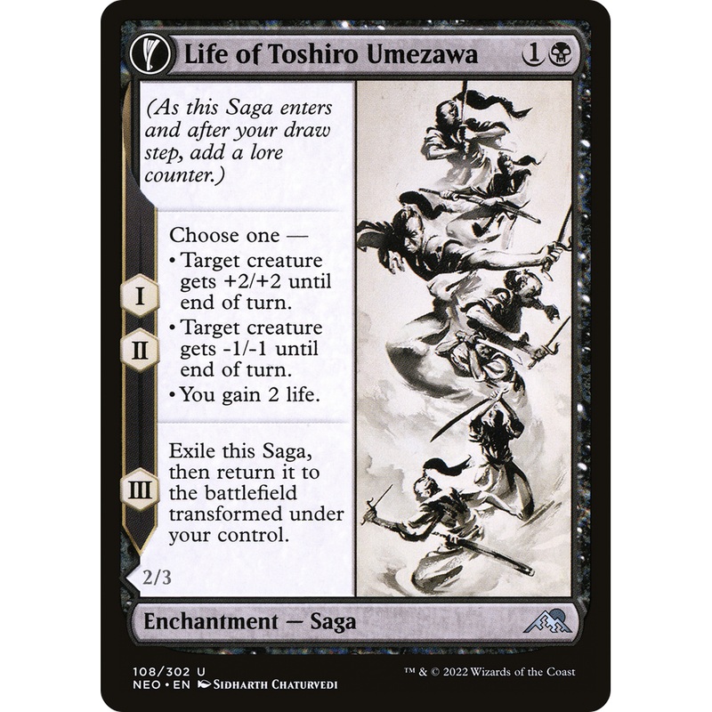 Life of Toshiro Umezawa // Memory of Toshiro (NEO-108) - Kamigawa: Neon Dynasty: (fandfc, enchantment) Foil