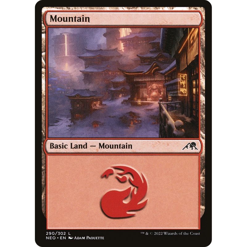 Mountain (NEO-290) - Kamigawa: Neon Dynasty Foil