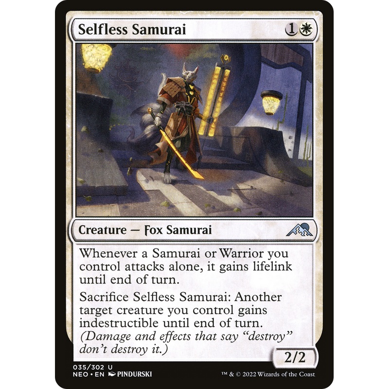 Selfless Samurai (NEO-035) - Kamigawa: Neon Dynasty Foil