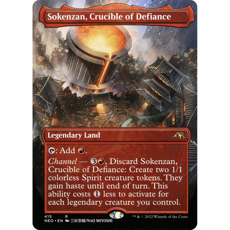 Sokenzan, Crucible of Defiance (NEO-415) - Kamigawa: Neon Dynasty (Borderless) Foil