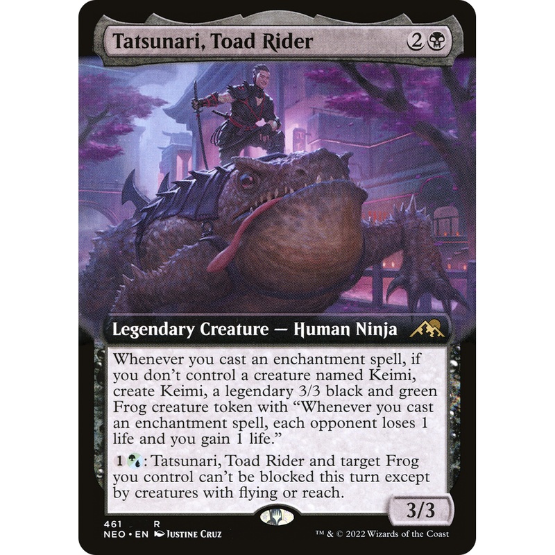 Tatsunari, Toad Rider (NEO-461) - Kamigawa: Neon Dynasty: (Extended Art)