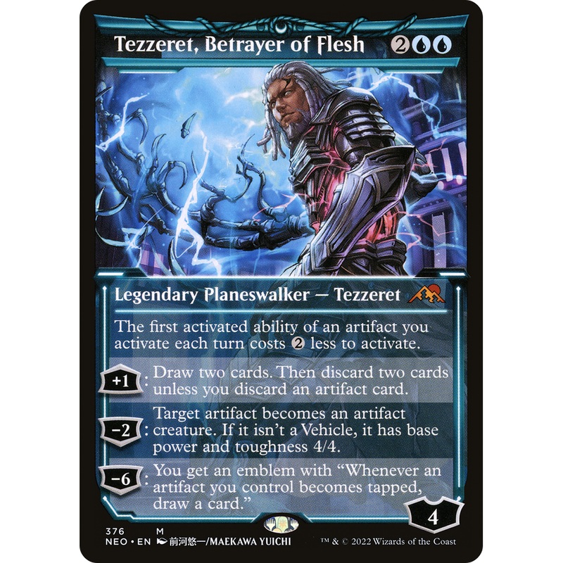 Tezzeret, Betrayer of Flesh (NEO-376) - Kamigawa: Neon Dynasty: (Showcase)