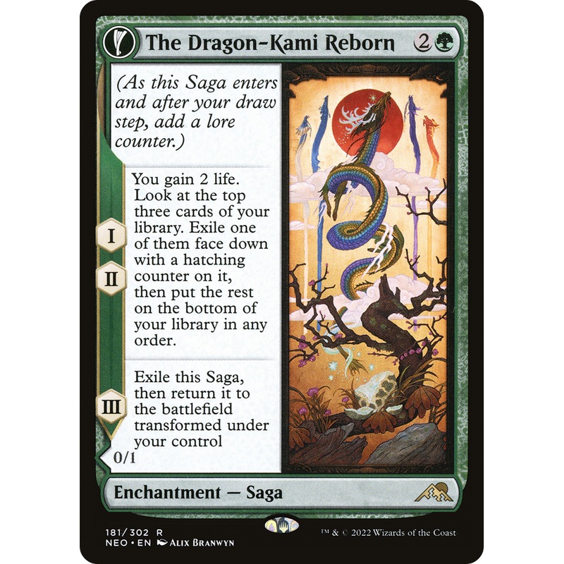 The Dragon-Kami Reborn // Dragon-Kami's Egg (NEO-181) - Kamigawa: Neon Dynasty: (fandfc, enchantment) Foil
