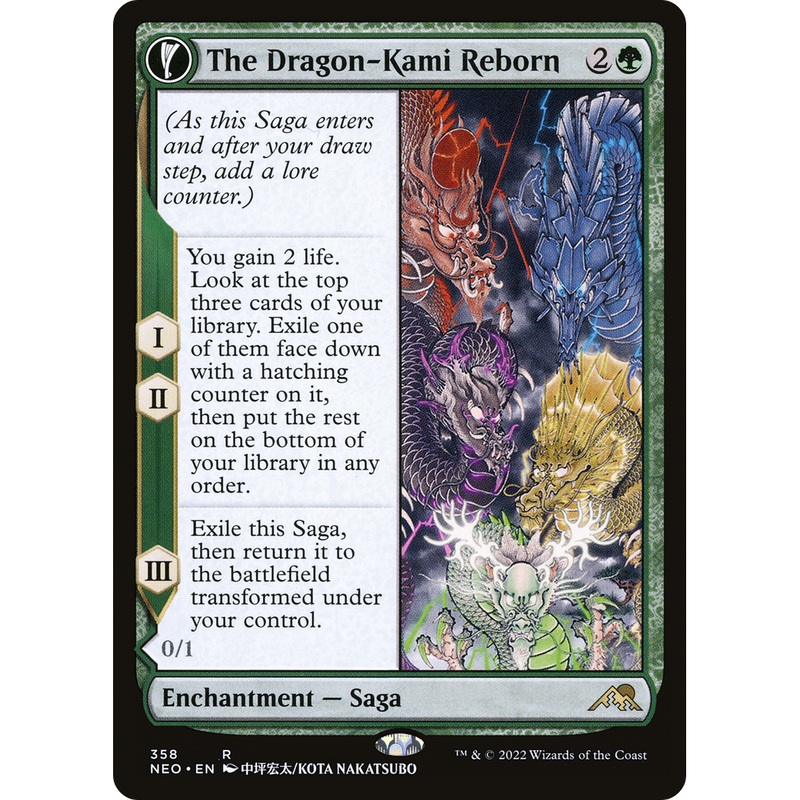 The Dragon-Kami Reborn // Dragon-Kami's Egg (NEO-358) - Kamigawa: Neon Dynasty: (Showcase, fandfc) Foil