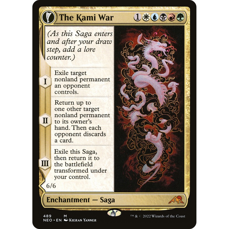 The Kami War // O-Kagachi Made Manifest (NEO-489) - Kamigawa: Neon Dynasty: (Extended Art, fandfc, enchantment)