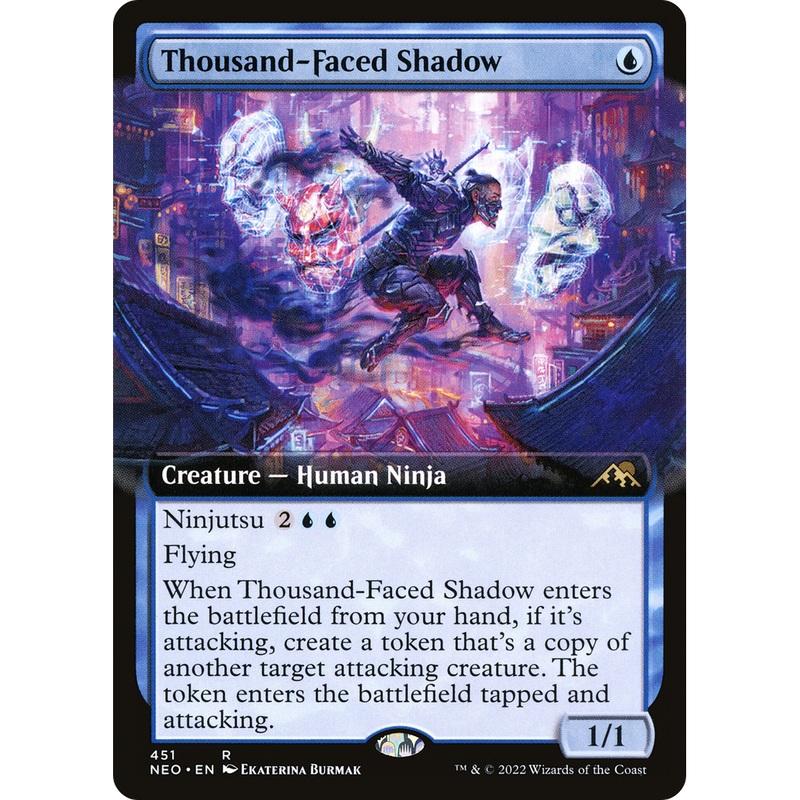 Thousand-Faced Shadow (NEO-451) - Kamigawa: Neon Dynasty: (Extended Art)