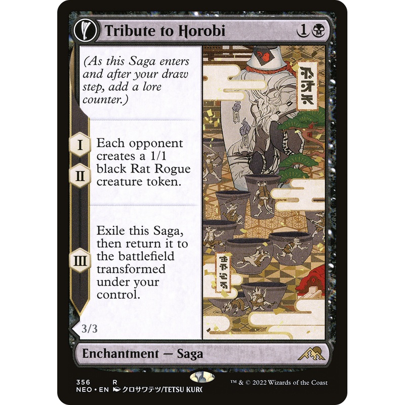 Tribute to Horobi // Echo of Death's Wail (NEO-356) - Kamigawa: Neon Dynasty: (Showcase, fandfc) Foil