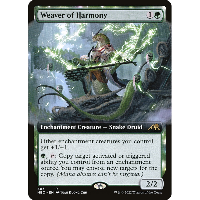 Weaver of Harmony (NEO-483) - Kamigawa: Neon Dynasty: (Extended Art, enchantment) Foil