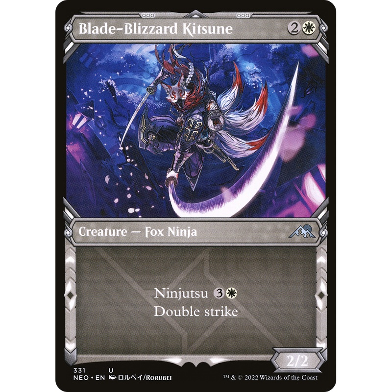 Blade-Blizzard Kitsune (NEO-331) - Kamigawa: Neon Dynasty: (Showcase)