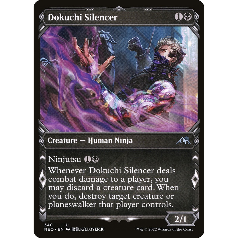 Dokuchi Silencer (NEO-340) - Kamigawa: Neon Dynasty: (Showcase) Foil