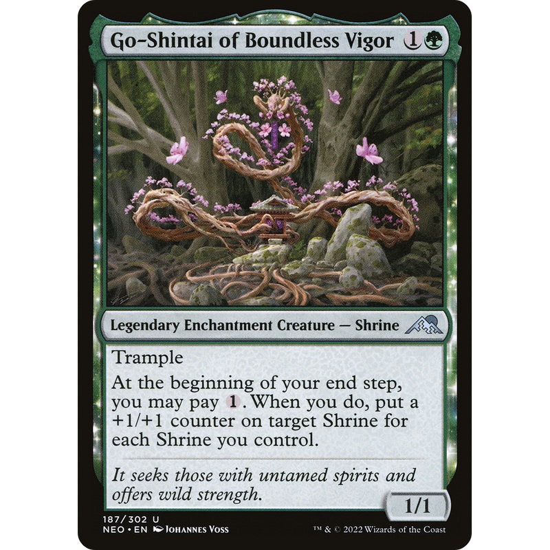 Go-Shintai of Boundless Vigor (NEO-187) - Kamigawa: Neon Dynasty: (enchantment)