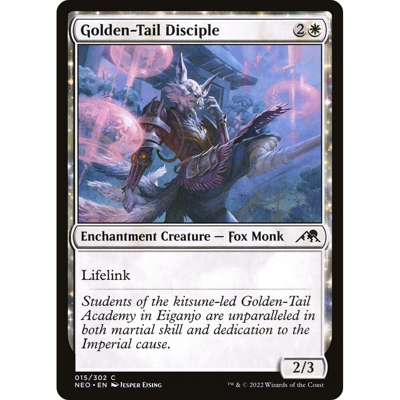Golden-Tail Disciple (NEO-015) - Kamigawa: Neon Dynasty: (enchantment) Foil
