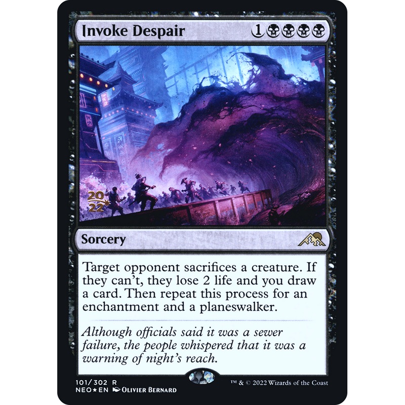 Invoke Despair (PRE-101S) - Kamigawa: Neon Dynasty Promos Foil