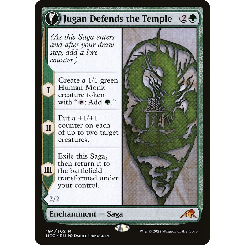 Jugan Defends the Temple // Remnant of the Rising Star (NEO-194) - Kamigawa: Neon Dynasty: (fandfc, enchantment)