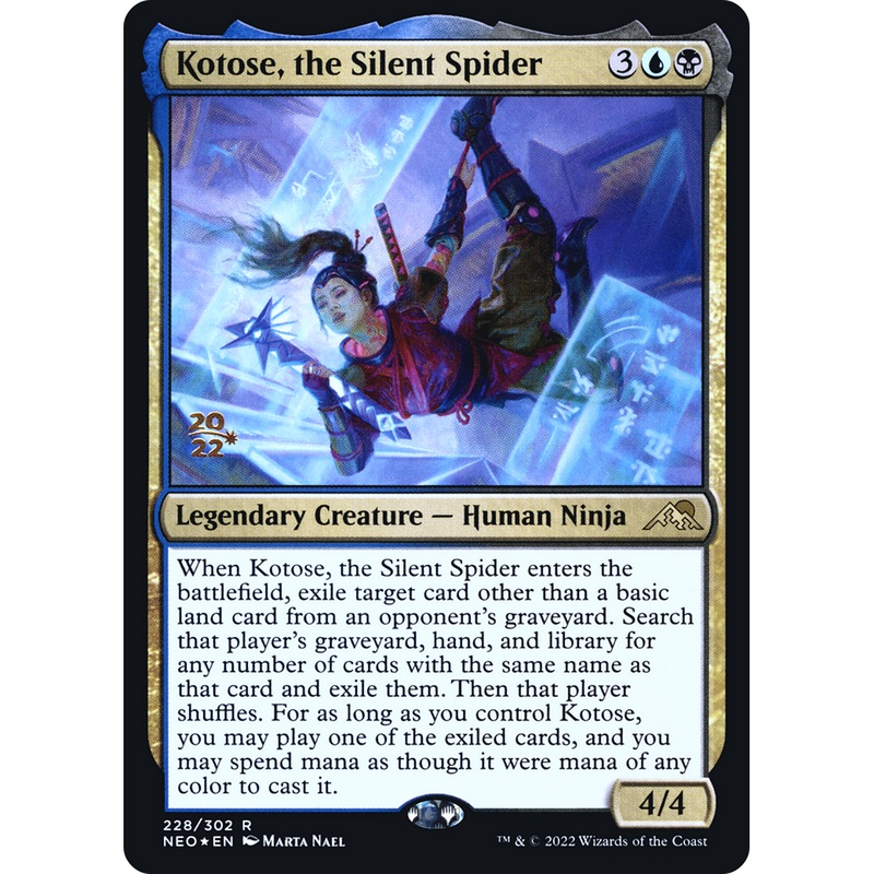 Kotose, the Silent Spider (PRE-228S) - Kamigawa: Neon Dynasty Promos Foil
