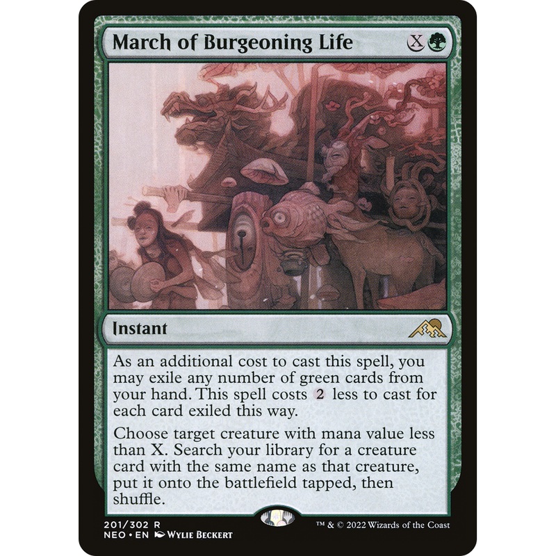 March of Burgeoning Life (NEO-201) - Kamigawa: Neon Dynasty Foil