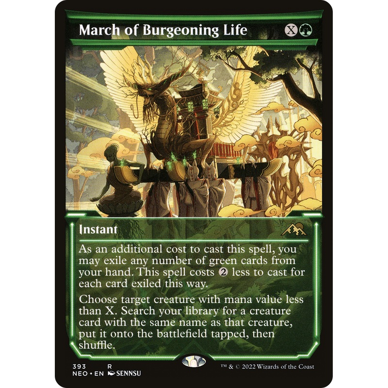 March of Burgeoning Life (NEO-393) - Kamigawa: Neon Dynasty: (Showcase)