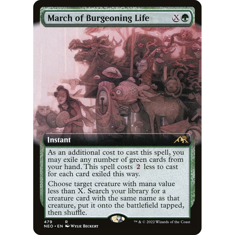 March of Burgeoning Life (NEO-479) - Kamigawa: Neon Dynasty: (Extended Art)