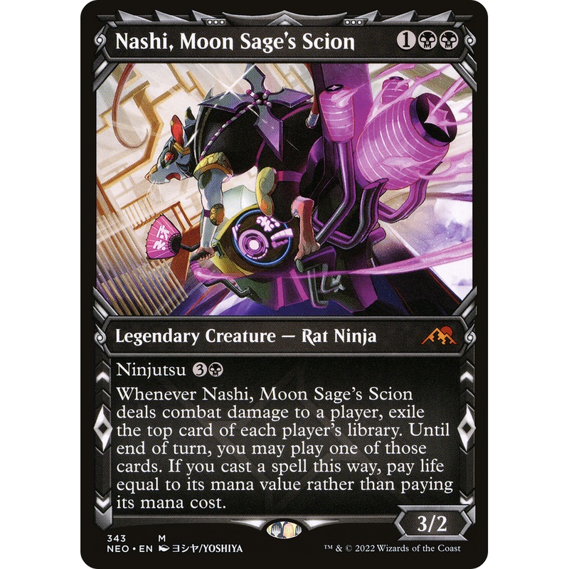 Nashi, Moon Sage's Scion (NEO-343) - Kamigawa: Neon Dynasty: (Showcase) Foil