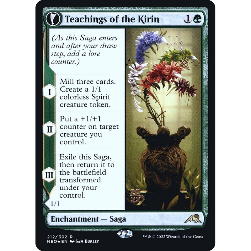 Teachings of the Kirin // Kirin-Touched Orochi (PRE-212S) - Kamigawa: Neon Dynasty Promos: (fandfc, enchantment) Foil