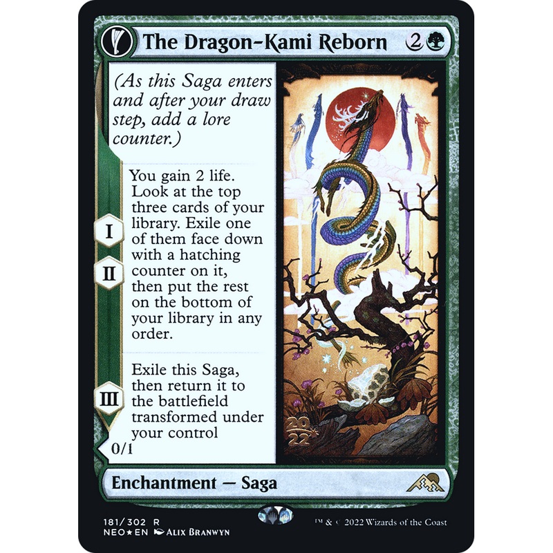 The Dragon-Kami Reborn // Dragon-Kami's Egg (PRE-181S) - Kamigawa: Neon Dynasty Promos: (fandfc, enchantment) Foil