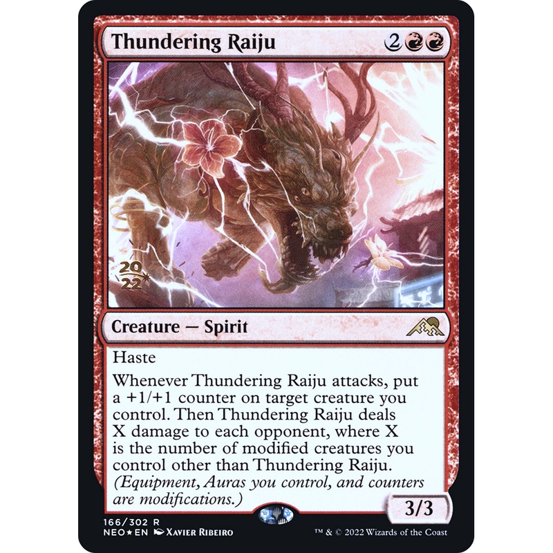 Thundering Raiju (PRE-166S) - Kamigawa: Neon Dynasty Promos Foil