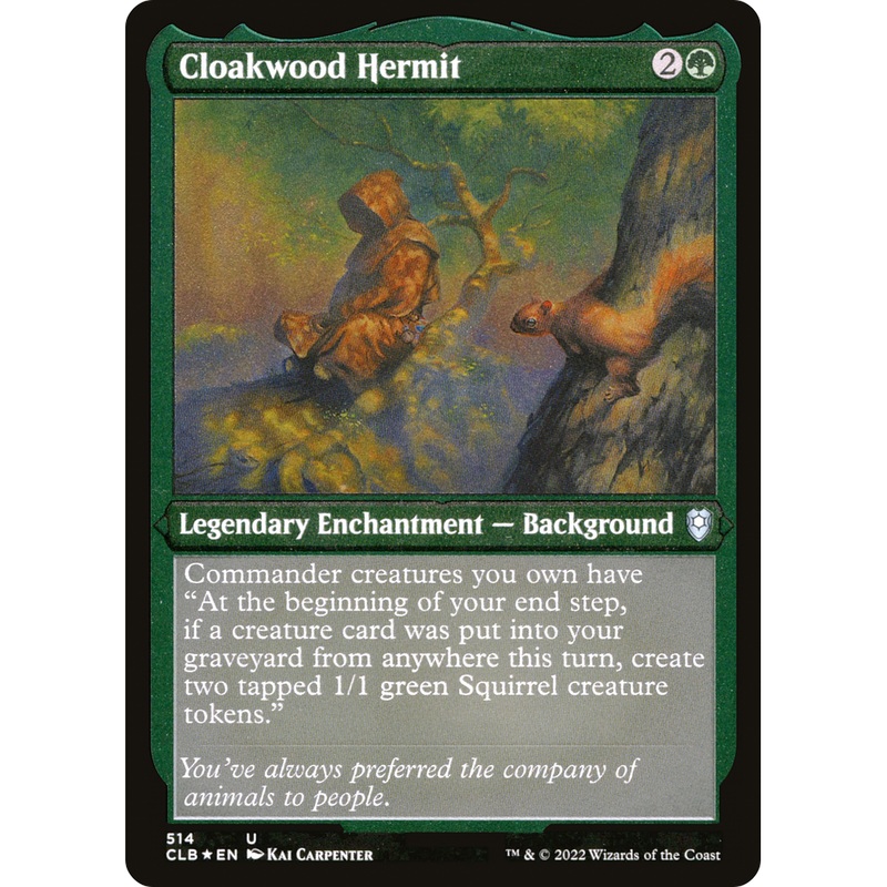 Cloakwood Hermit (CLB-514) - Commander Legends: Battle for Baldur's Gate Etched Foil