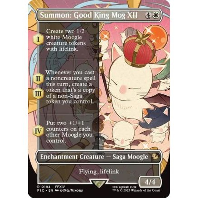 Summon: Good King Mog XII (Borderless) (FIC-194) - Commander: FINAL FANTASY Foil