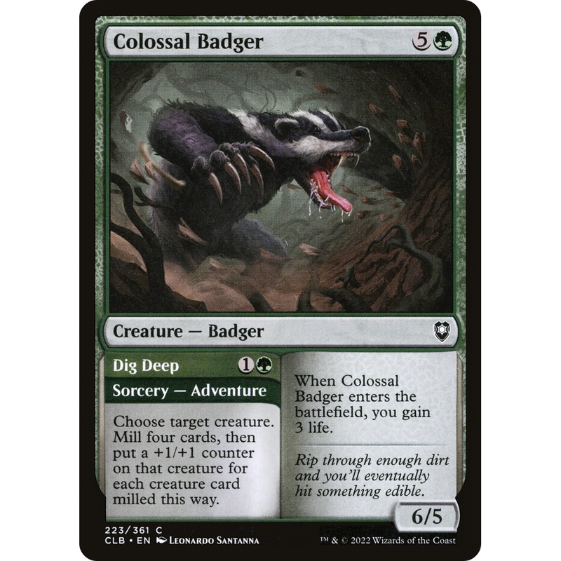 Colossal Badger // Dig Deep (CLB-223) - Commander Legends: Battle for Baldur's Gate Foil
