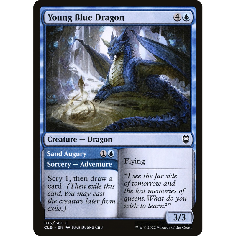 Young Blue Dragon // Sand Augury (CLB-106) - Commander Legends: Battle for Baldur's Gate