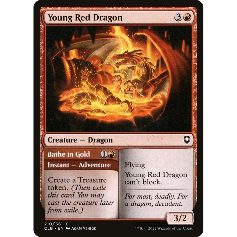 Young Red Dragon // Bathe in Gold (CLB-210) - Commander Legends: Battle for Baldur's Gate Foil