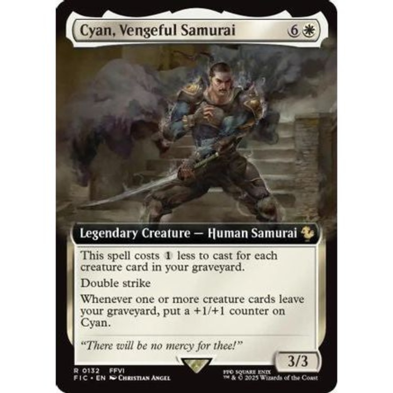 Cyan, Vengeful Samurai (Extended Art) (FIC-132) - Commander: FINAL FANTASY Foil