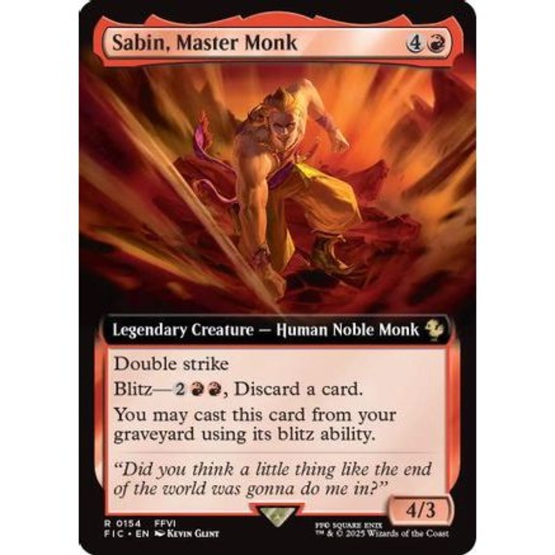 Sabin, Master Monk (Extended Art) (FIC-154) - Commander: FINAL FANTASY
