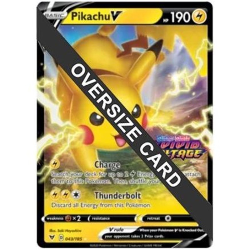 Pikachu V - 043/185 (Vivid Voltage Stamped) 43 - Jumbo Cards Holofoil