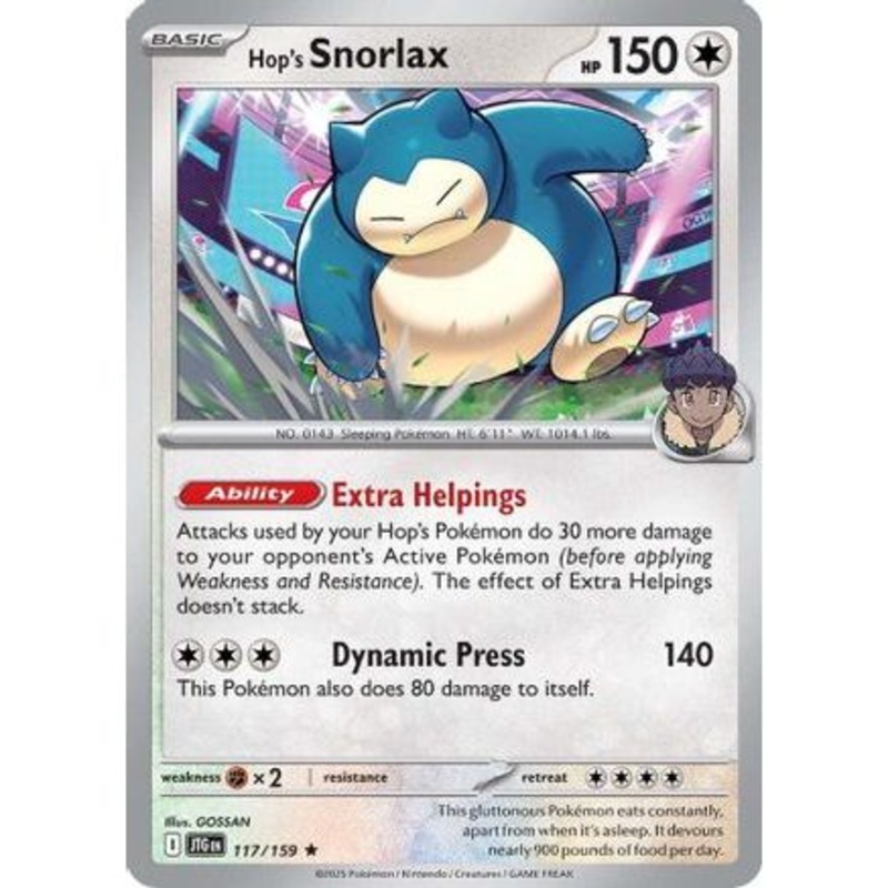 Hop's Snorlax 117 - SV09 Journey Together Reverse Holofoil