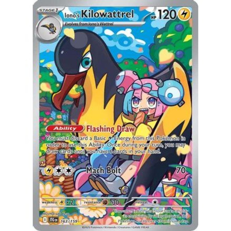 Iono's Kilowattrel - 163/159 163 - SV09 Journey Together Holofoil