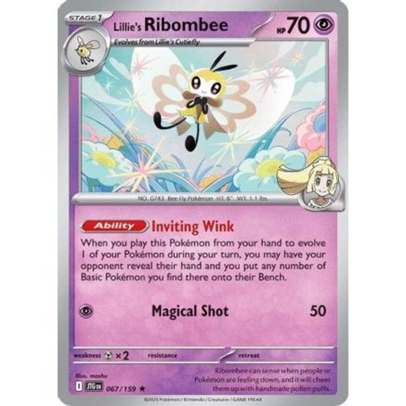 Lillie's Ribombee - 067/159 67 - SV09 Journey Together Reverse Holofoil