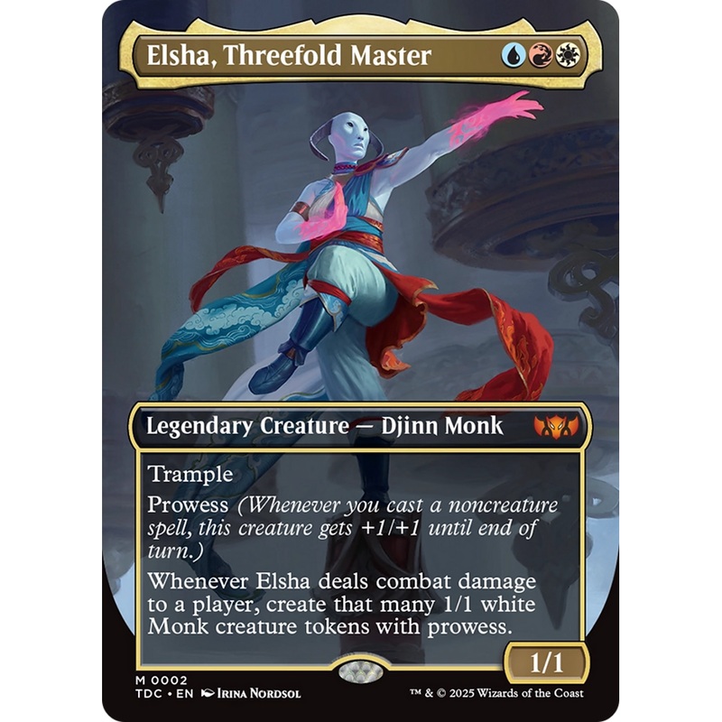 Elsha, Threefold Master (TDC-002) - Commander: Tarkir: Dragonstorm (Borderless) Foil